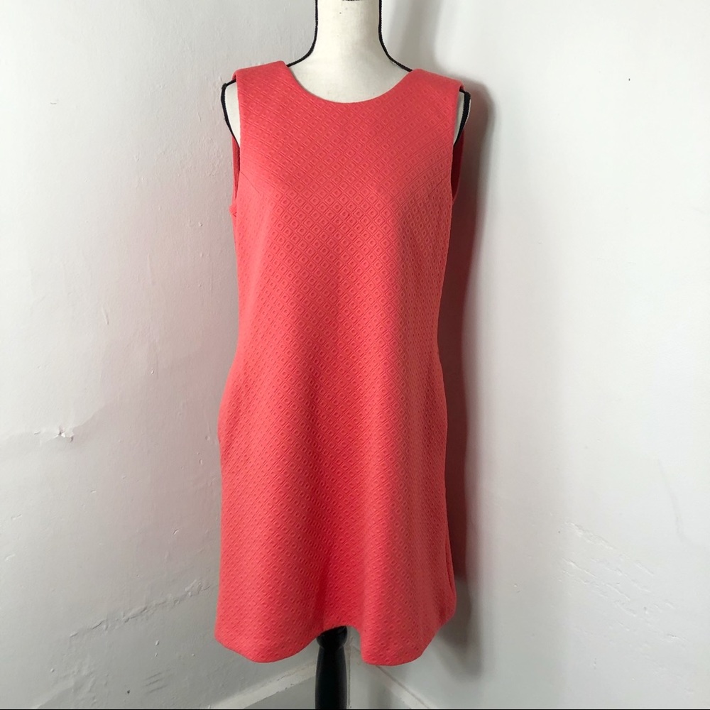 Tommy Hilfiger Coral Textured Sleeveless Dress